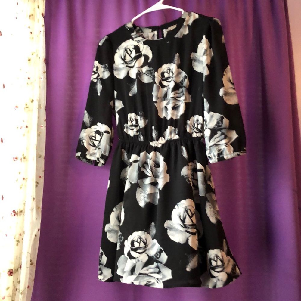 Black and White Floral Dress